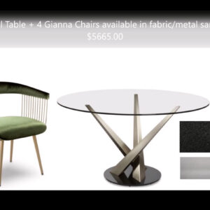 Crystal Table and 4 Gianna Chairs