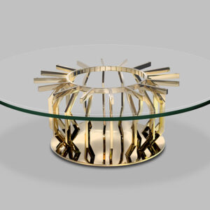 Gold Glass Table with Glass Top