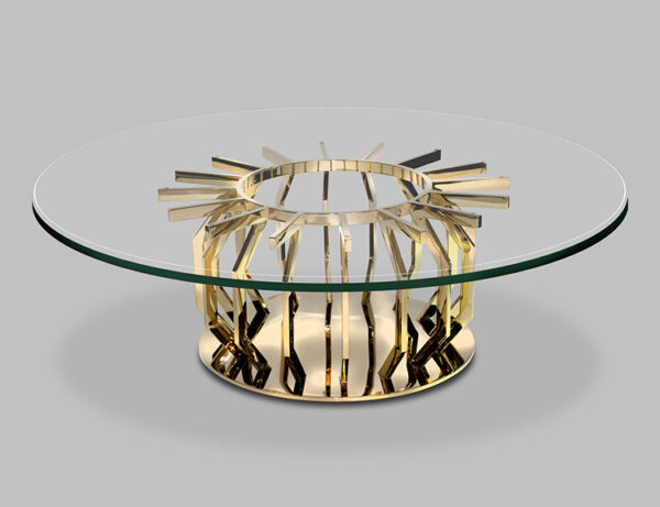 Gold Glass Table with Glass Top