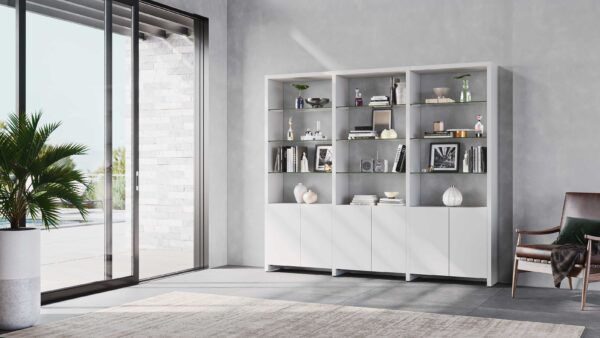 Linea Modular Shelving Console White