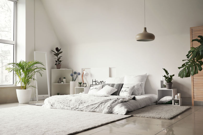 Interior of light modern bedroom